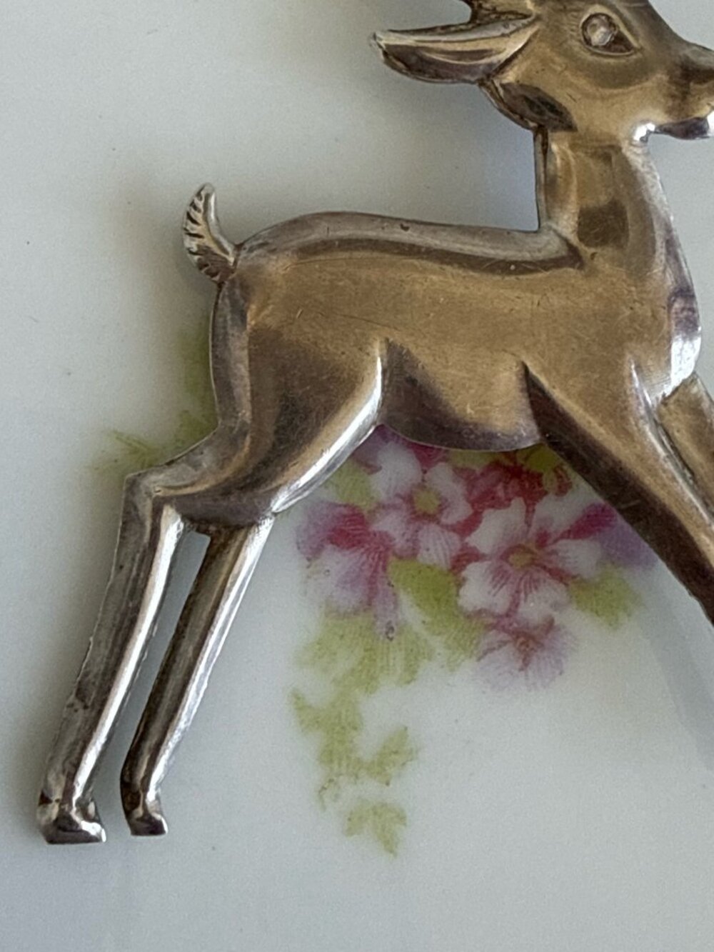 Vintage 1940's Sterling Silver Fawn Deer Brooch Pin - Picture 6 of 7
